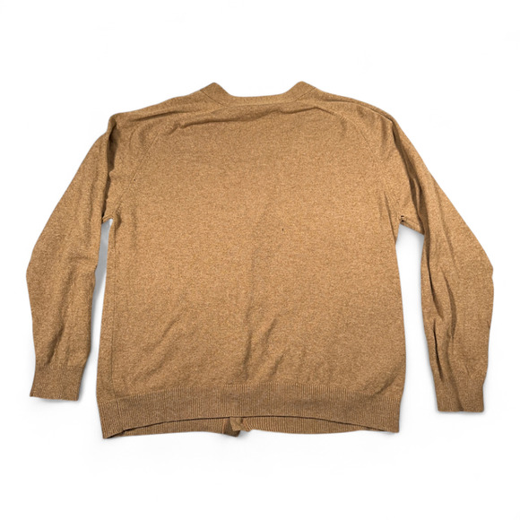 Vintage LL Bean Sweater Adult 2XL Brown Cardigan Lambswool Knit Pockets Y2K - Picture 3 of 11